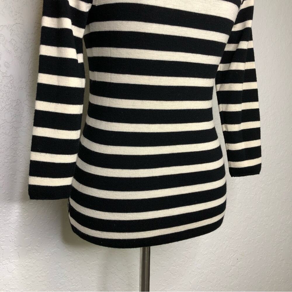 Tory Burch black and cream striped wool sweater size Extra Small - Picture 11 of 15